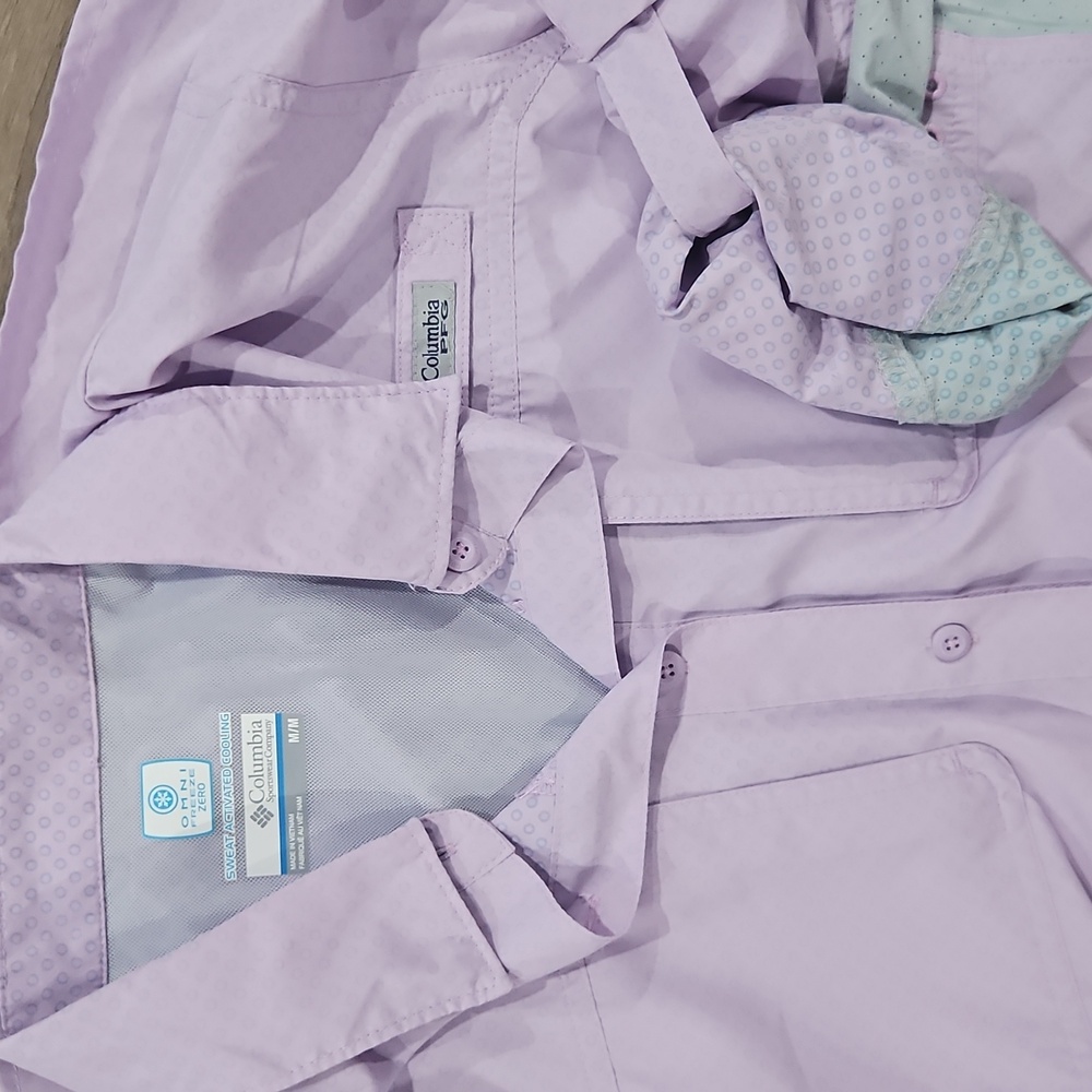 Columbia Button Up Women's PFG Zero Long Sleeve Shirt size Med - Picture 9 of 11
